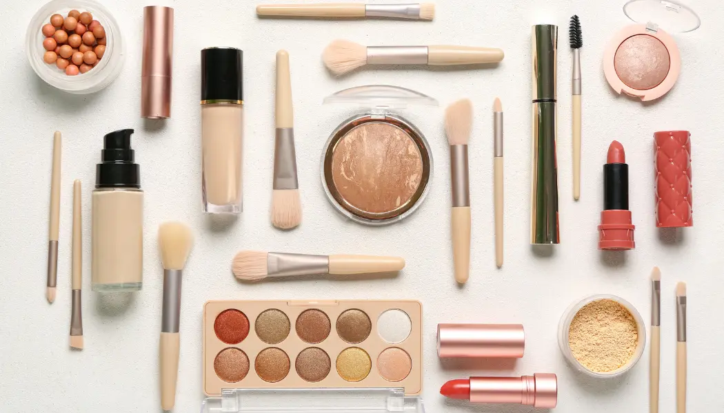 Premium makeup products and brushes at Angel's Touch salon
