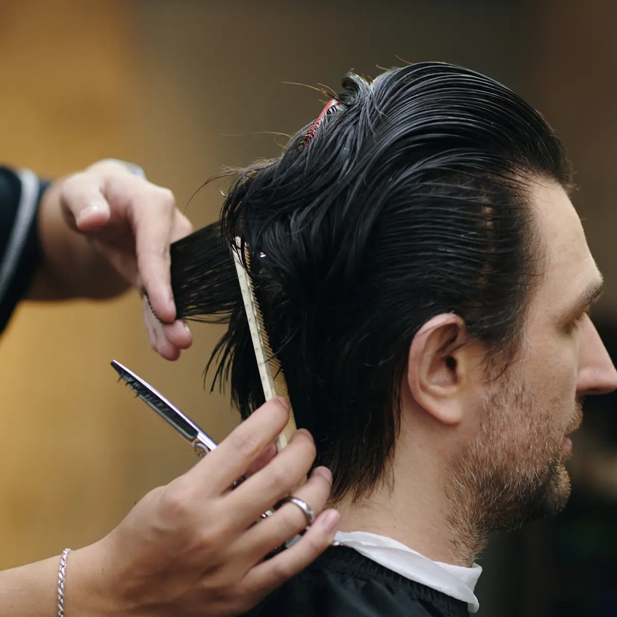 Men's haircut and styling at Angel's Touch salon